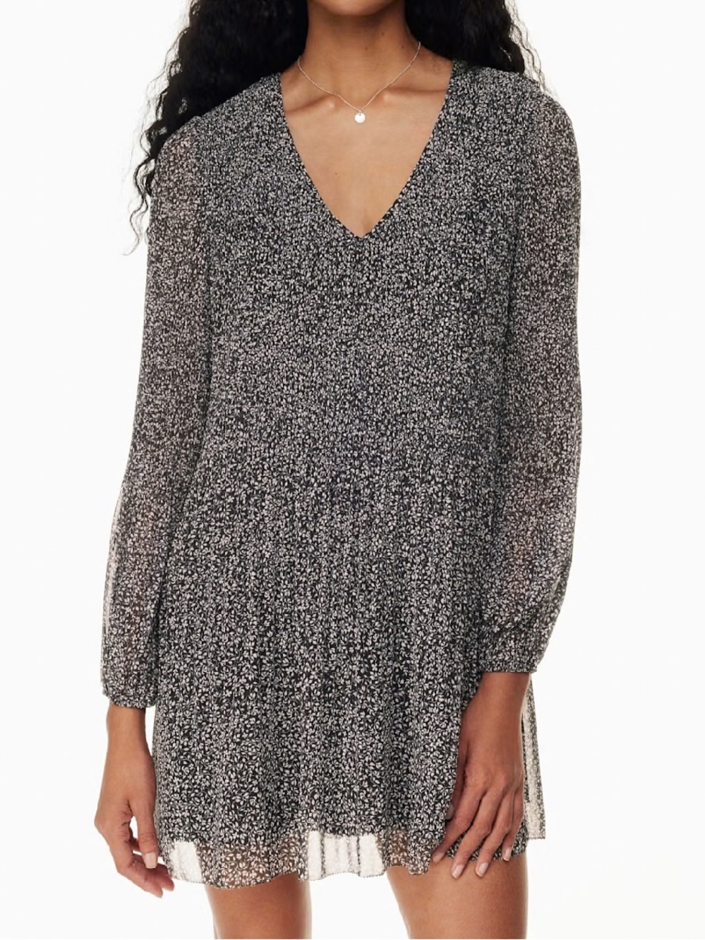 ARITZIA WILFRED | Floral Babydoll Mini Dress Black Size S